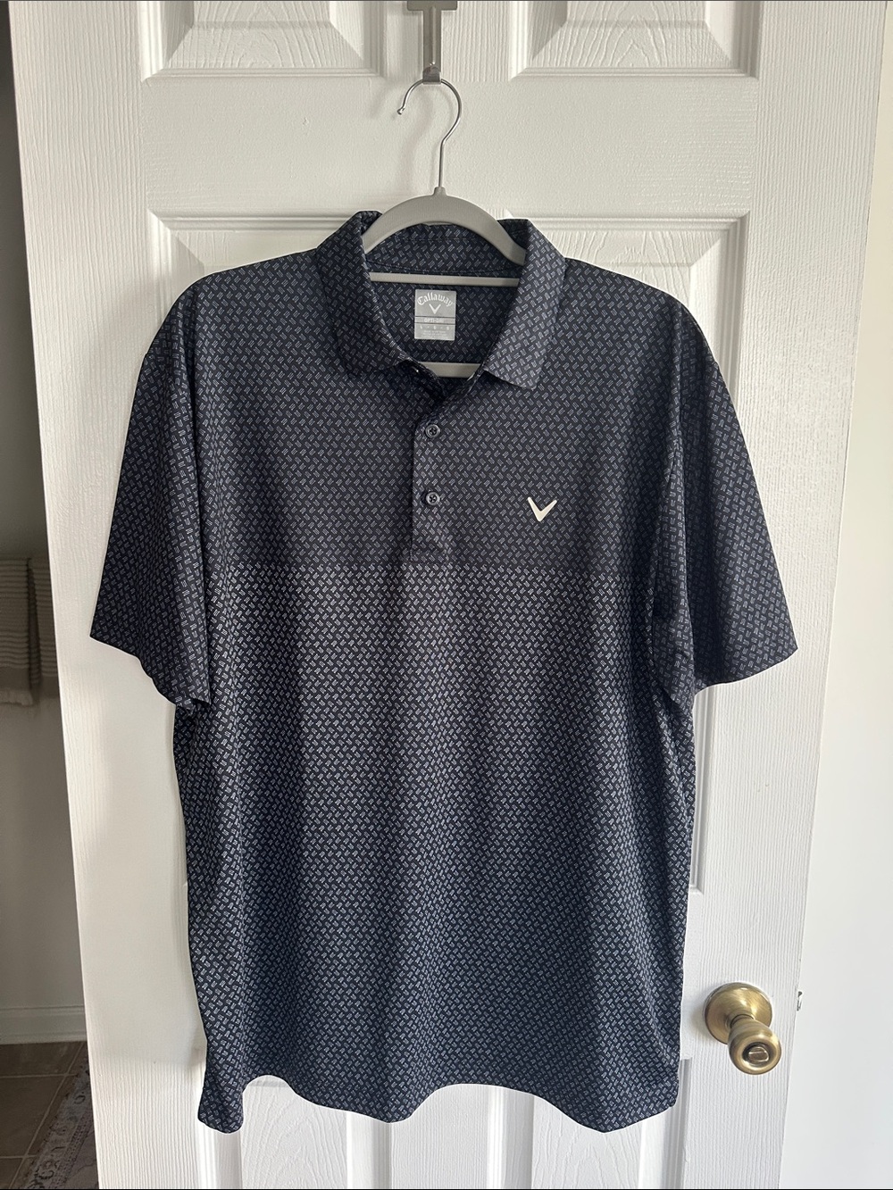 Callaway Men’s Navy Geo-Pattern Golf Polo